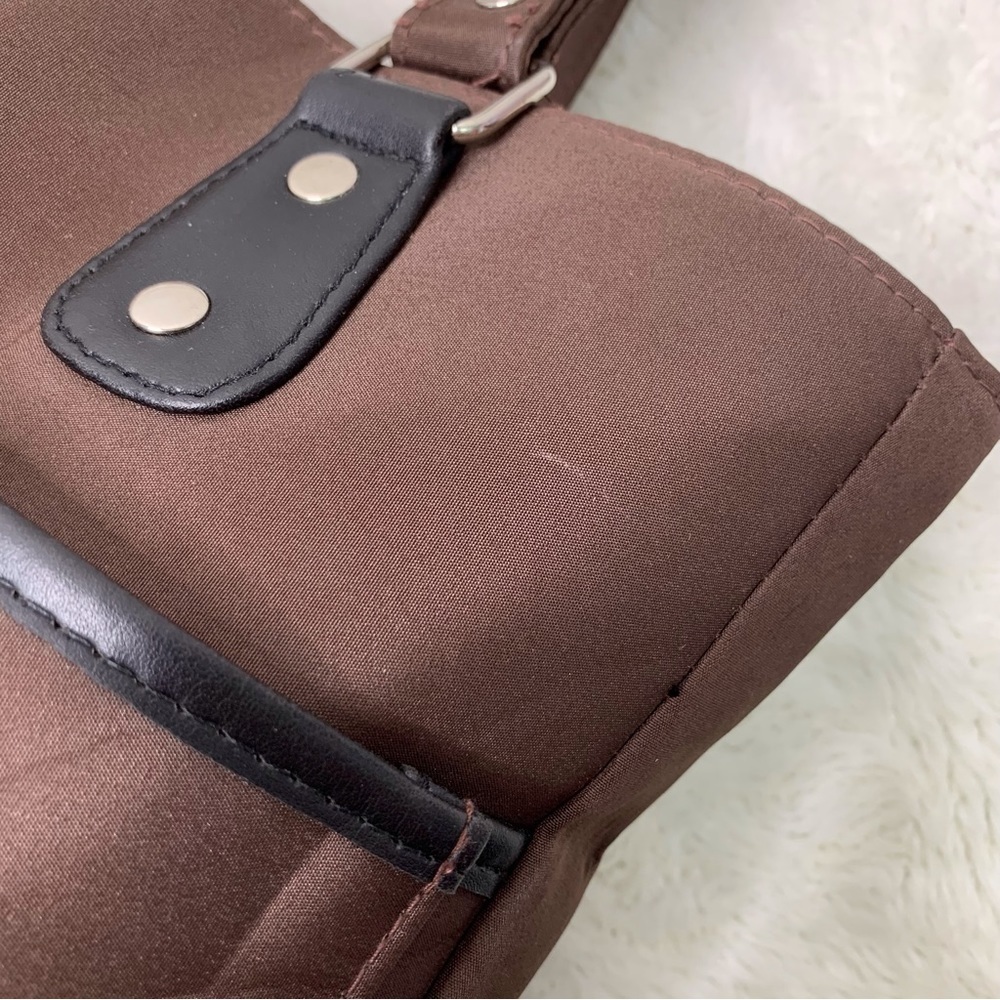 Dansko Women's Brown Canvas and Leather Shoulder Tote Bag - Picture 6 of 16